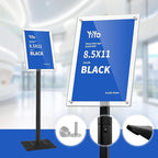 YIYO Sign Stand Poster Stand，adjustable heavy duty pedestal Sign Holder Floor Stand，acrylic frame floor signage standing for display menu 8.5*11 inch，Black (acrylic frame 8.5*11 Black)