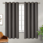 BGment Blackout Curtains for Bedroom - Grommet Thermal Insulated Room Darkening Curtains for Living Room, Set of 2 Panels, Each 46 x 63 Inch, Grey