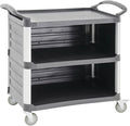 HUBERT Service Cart with Open Front Black Plastic - 38 1/2" L x 20 7/8" W x 36 5/8" H