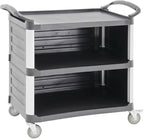HUBERT Service Cart with Open Front Black Plastic - 38 1/2" L x 20 7/8" W x 36 5/8" H