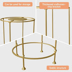 Round Garment Rack,Freestanding Clothes Hanging Rack,for Shopping Malls Retail Bedroom (Gold)