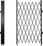Double Folding Security Gate 6-1/2'Hx7.22'W Iron Accordion Security Gate Flexible Expanding Security Gate 360° Rolling Barricade Scissor Door with Padlock for Entry Security, Garage, Warehouse