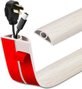 Floor Cord Cover Self Adhesive Cord Hider Floor Extension Cord Covers for Floor Power Cord Protector Cable Management Prevent Cable Trips Cable Cavity 0.32" W x 0.32" H (Beige Wood, 10Ft)