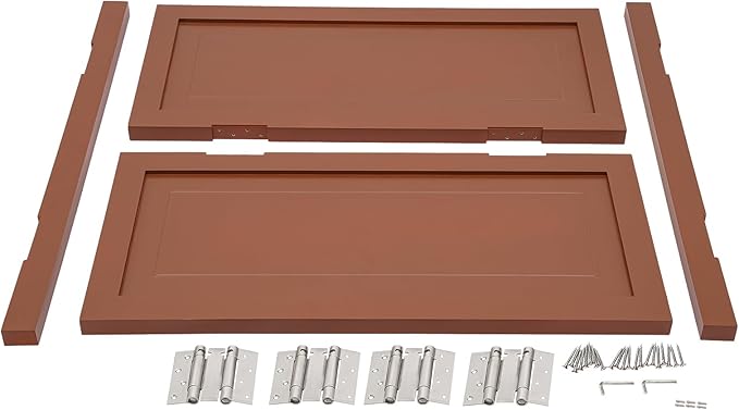Solid Wood Interior Swing Door with Metal Hinges - Swinging Cafe Doors for Kitchen, Stairs, Bedroom Entrance & Partition (Brown, 35.43"X35.43")