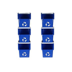 Multi Bin Recycling System with Six Stackable 6 Gallon Recycle Bins to Build Your Recycling Center for Offices, Kitchen, Garages, Businesses- (Blue, 6 Pack)