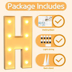 Marquee Letters 3 Feet Tall Large Light Up Letters H Happy Birthday Decorations Marry Me Engagement Party Decor Yellow Light Birthday Decorations Balloon Arch Kit Foam Sign H