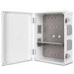 Outdoor Electrical Junction Box, ABS Water Resistant Enclosure with Internal Mounting Panel & Hinged Cover (16.5" H x 12.6" L x 6.1" W)