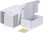 MEBRUDY 9x6x4 Inches Shipping Boxes Pack of 25, White Corrugated Cardboard Box for Mailing Packing Literature Mailer