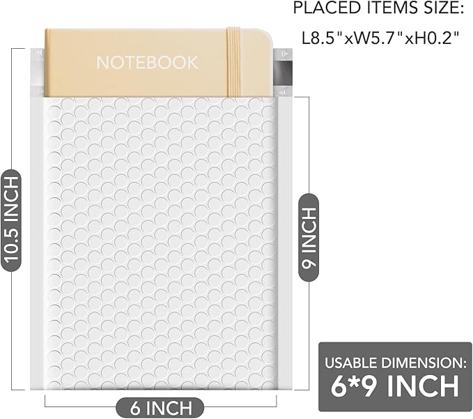 GSSUSA White Bubble Mailers 6X10 Inches 500 Pack, Padded Poly Bubble Mailer, Small Padded Envelopes Strong Adhesion Bubble Envelopes,Self-Seal Mailing Envelopes for Small Business,Package Supplies