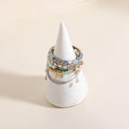 GemeShou Velvet bracelet display stand for selling, white jewelry bangle holder with golden base, felt bracelet storage organizer for nightstand home decor【Bracelet holder-white】