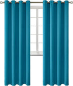 BGment Blackout Curtains - Grommet Thermal Insulated Room Darkening Bedroom and Living Room Curtains, Set of 2 Panels (52 x 84 Inch, Peacock Blue)