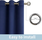 BGment Navy Sliding Door Curtain 96 Inch Long - Wide Room Darkening Room Divider Curtain for Bedroom Privacy Themral Insulated Grommet Room Separator Drape, 1 Panel, 100 X 96