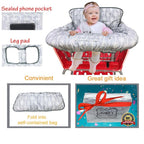 Shopping Cart Cover for Baby Grocery Cart Cover for Baby boy and Baby Girl, High Chair Cover for Baby and Toddler, Baby Registry Gift - Waterproof - Extra Large - Cotton - Double Sided (Light Grey)