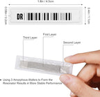 5000 Pieces of 58 kHz Acousto-Magnetic (AM) Security Tag Labels, Compatible with 58 kHz EAS Systems. Features Simulated Barcodes