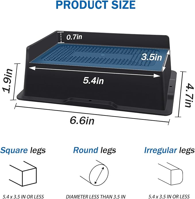 Bed Risers 2 Inch Heavy Duty,Oversized Couch Risers, Extra Wide Furniture Risers for Sofa Table Desk Headboard Chair Lifting,Rectangle Risering Blocks Support 6000 lbs(6 Pack Black)