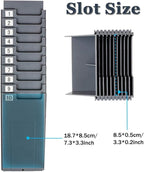 Time Cards Rack, Expand Time Card Holder with 10 Slots Plastic Wall Mount Time Cards Holder Racks with Screw for Office,Factory to Record Attendance Time Indoor,Outdoor