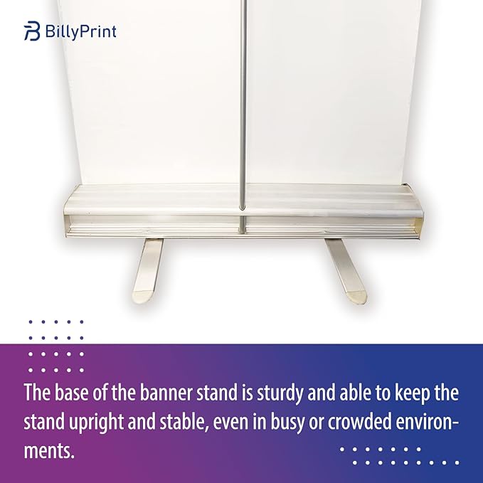 BillyPrint Custom Retractable Banners 24x63in with Standard Stand, Customizable Sign for Business, Events, Tradeshow, Advertising - Customized Prints with Travel Bag - 1 unit
