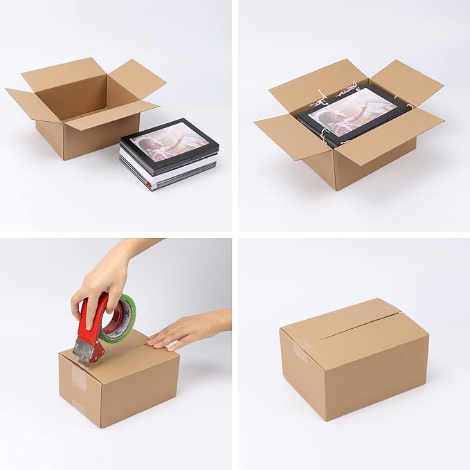 CRUGLA 40 Packs Shipping Boxes 8x6x4, Cardboard Boxes for Small Business, Corrugated Mailing Box Bulk for Packaging