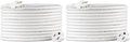 Amazon Basics Extension Cord, 13 Amps, 125V, 20 Foot, White - Pack of 2
