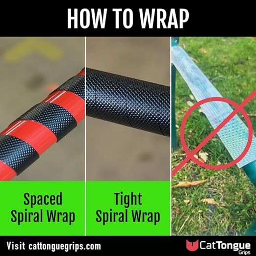 CATTONGUE GRIPS Non-Abrasive Grip Tape Wrap - 2” Thick Heavy-Duty, Waterproof Anti-Slip Tape for Wrapping Tools, Bats, Gym Equipment - Indoor & Outdoor Anti-Slip Solution (Glow in The Dark, 10ft)