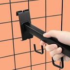 6 Pack Gridwall Waterfall Faceout with 5 Hooks, 16.5 Inch Gridwall Waterfall Hangers, Square Straight Arm Hooks for Wire Grid Retail Clothing Display, Slat Wall Accessories