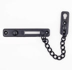 6 Pack Door Chain Lock, KINJOEK Stainless Steel Security Chain Guard with Spring Anti Theft Press Lock, Heavy Duty Polished Door Latch with Screws, Black