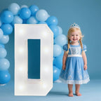 PRELIFE MEMORY 3FT/36 Inch Light Up Marquee Letter A-Z, White Frame KT Board Plug-in KT Board with Bracket White LED Party Decorative Light Decoration for Birthday Party Anniversary (D)