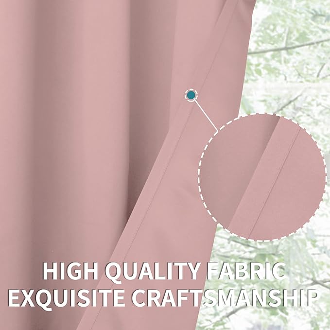 BGment Fashion Sliding Door Curtain 180 X 96 Inches, Wide Thermal Blackout Curtains Room Darkening Room Divider Window Curtain, 1 Panel, Pink, 96 Length X Wide 180