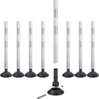 8 Pack Traffic Delineator Post Cones, High Visibility 3M Reflective Tapes, Flexible Spring Post with Detachable Base, for Highway Road Safety, Garage, Parking Lot (White, 36")