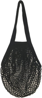 Portable Reusable Mesh Cotton Net String Bag Organizer Shopping Tote Handbag Fruit Storage Shopper NEW (black02)