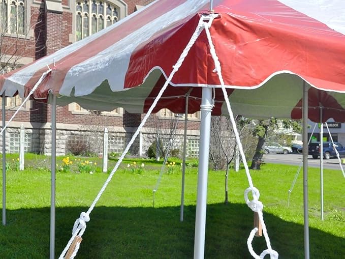 TentandTable 20' x 40' Premium Canopy Tent, Red/White, Outdoor Pole Tent, 80-160 Person Capacity for Parties, Weddings, Events, Commercial and Residential Use, Large Heavy Duty Vinyl Canopy Tents