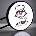 Custom LED Double Sided Light Box, Personalized Round LED Signs Outdoor Lightbox, Illuminated Billboard Advertising Light Box for Business, Cafe, Bar, Hotel Logo Sign(Round)