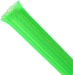 Braided Expandable Cable Sleeve, PET Wire Loom, Flexible Mesh Sleeving Cord Management for TV, Computer, Home Theater, Automotive, Protect Cat from Chewing Cords (Green, 1/2" x 25ft)