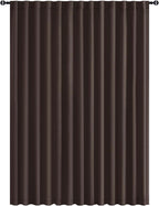 Hiasan Patio Sliding Door Room Divider Curtain Privacy Blackout Thermal Insulated Curtains with Back Tab & Rod Pocket for Bedroom Partition, Living Room Shared Office(100 x 96 Inches, Brown)