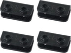 Replacement Connector for Pop-Up Gazebo, Rectangular Bracket Set Compatible with Tent Gazebo, 2-Way Fit, Black, Fits Glass Fiber Support Pole, 1/4 Pack(4Pieces)