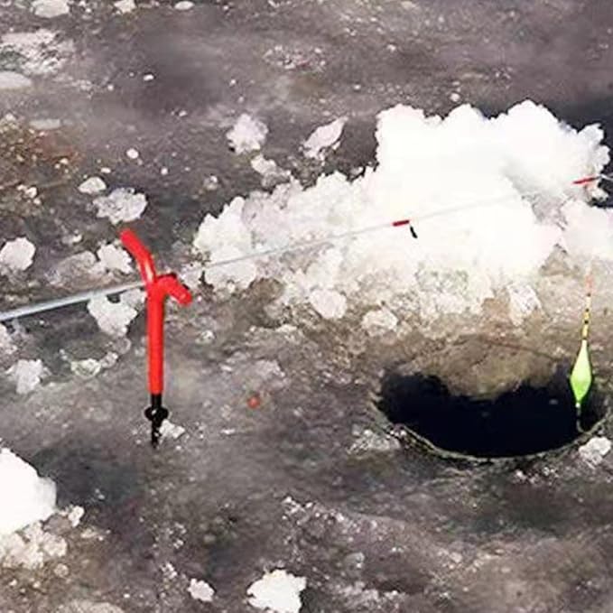 2Pcs Ice Fishing Tent Stakes Spiral Drill Ground Anchors Winter Camping Tent Supplies for Ice Fishing Shelter