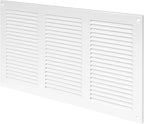Repa Market 12x8 Inch Air Vent Cover/White Galvanized Steel Louvered Grill Cover with Mesh Screen/Wall or Ceiling Vent/Durable Flush Mount HVAC Register for Indoor and Outdoor Ventilation
