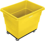 Global Industrial 12 Bushel Plastic Bulk Box Truck, Steel Chassis Base, 1000 lbs. Capacity, 4" Non-Maring Rubber Casters, Yellow, 38-2/5"L x 28-9/10"W x 33" H