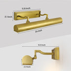 24in Modern Brass Picture Lights for Wall Hardwired, 4 Light Gold Wall Picture Light for Above Picture Frame, Accent Light for Living Room, Bookcase, Library Display (Includes Bulbs)
