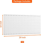 WALMANN Metal Pegboard Panels for Wall Garage Tools Pegboard for Garage, Workbench, Peg Board Tool Organizer Board(Pack of 2, Grey)