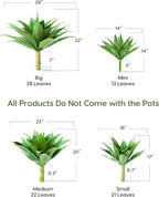 Velener Artificial Agave Plant Set,22 Inch, Faux Aesthetic Plants for Home Decor, Realistic UV Resistant Fake Agave Plants Without Pot, Set of 2