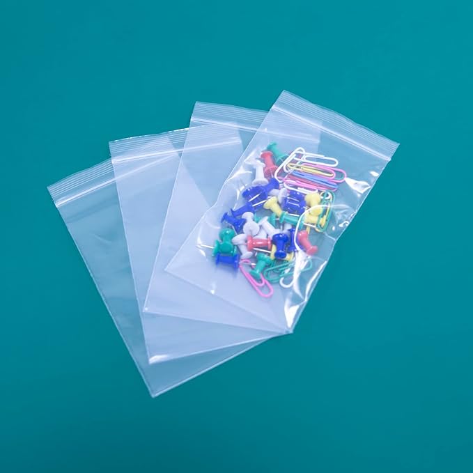 iMailer - 500 Count - 3" x 5" Small Zip Bags - Plastic Zip Poly Bags 2 Mil Baggies with Lock Seal Zipper for Snack, Treats, Party Favors, Photo, Jewelry