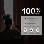 DUALIFE 100% Blackout Linen Natural Birch Curtains 84 Inch for Living Room Darkening, Bedroom Linen Drapes 84 Inches Long Rod Pocket/Back Tab Heat Blocking Bohemian Pleated Window Curtain(50"x84"x2)
