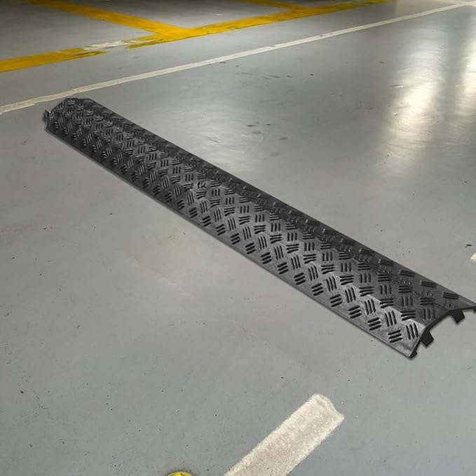 Cable Protector Ramp - Extension Cable Floor Protector, Outdoor Driveway Sidewalk, High Visibility Safety Strip, Wire Line Concealment System, Safety Equipment, Road Traffic Use