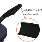 2 Pack 18.7×1.37×1.37in Armrest Handle Cover,Handle Sleeve Cover Replacement Pushchair Universal Handle Cover Elastic Dust Proof Protector Sleeve Accessory for Pushchair Pram(Black)