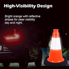 8 Pack 12 Inch Orange PVC Traffic Cones Black Base Stable Durable, Sport Training Soccer Practice Kids Safety Markers Indoor Outdoor Use (8, Orange, 12 Inch)
