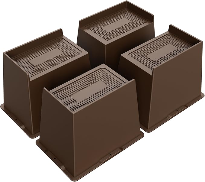 Bed Risers 6 Inch Heavy Duty, Oversized Furnitures Risers 6 inch Support 6000 lbs, Bed Table Rising Blocks, Fits for Couch, Sofa, Chair, Furniture Lifts 4 Pack,Dark Brown