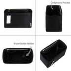 ZTUJO Purse Organizer Insert For Handbags, Silky Touching Bag Organizer Insert With Bottle Holder, Perfect for Speedy, Neverfull, Tote,ONTHEGO,Artsy,Handbag and More (Slender Medium, Silky Black)