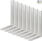 Floating Shelf Bracket Stainless Steel 6 Inch, 8 Pack Heavy Duty Shelf Brackets, Wall Shelf Bracket for DIY Decorative with Mounting Hardware