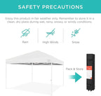 Best Choice Products 10x10ft 1-Person Setup Pop Up Canopy Tent Instant Portable Shelter w/ 1-Button Push, Case, 4 Weight Bags - White/White